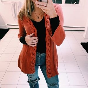 Sparrow Anthropologie Braided Knit Cardigan